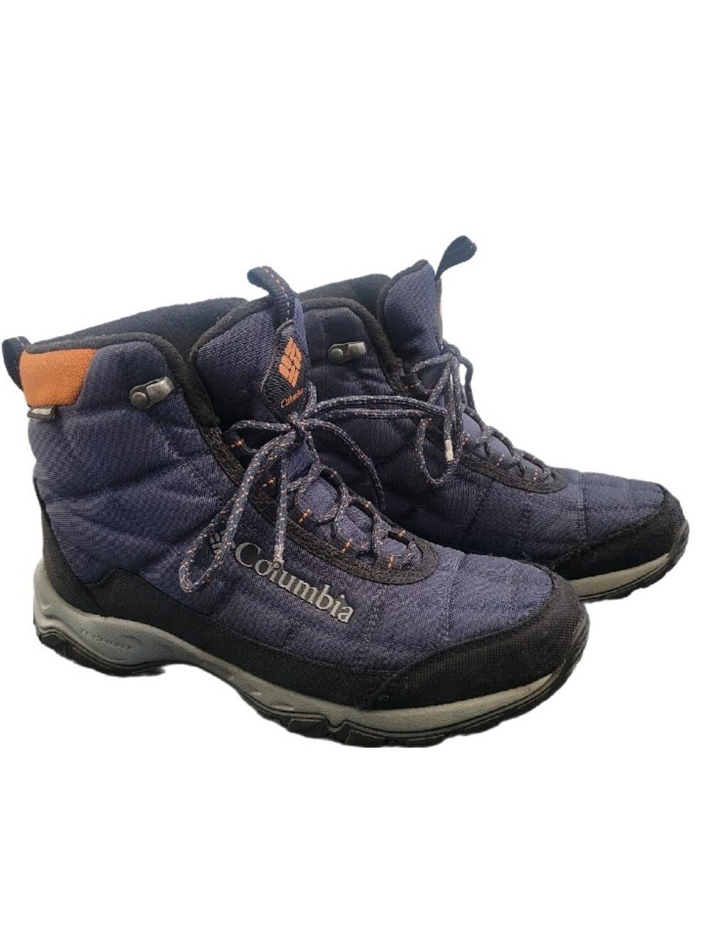 COLUMBIA Firecamp Quilted Men's Sz 8 Navy Hiking/Winter Boots Insulated